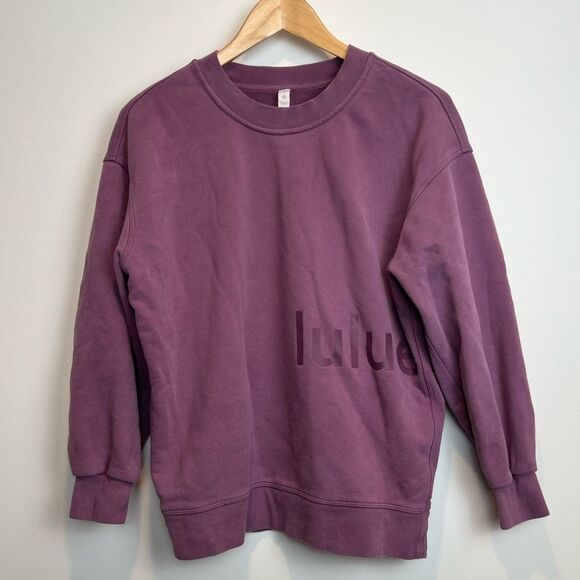 Lululemon Perfectly Oversized Crew Graphic Size 2 Vintage Plum Sold Out! - Picture 2 of 9